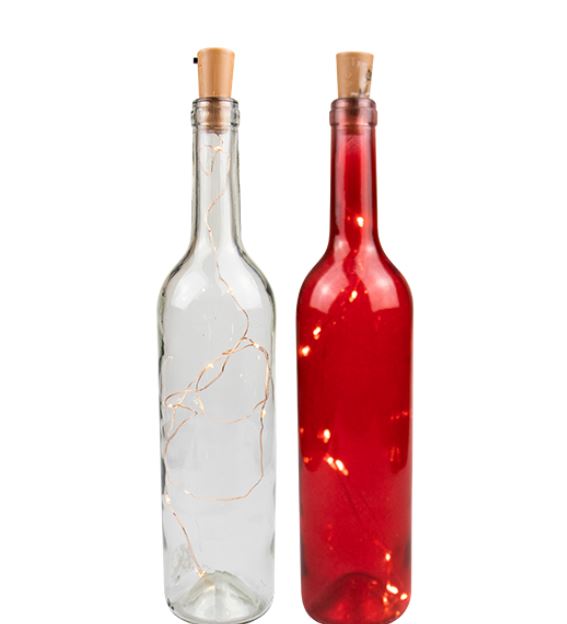 Christmas Wine Bottle With Light Up Cork - Click Image to Close