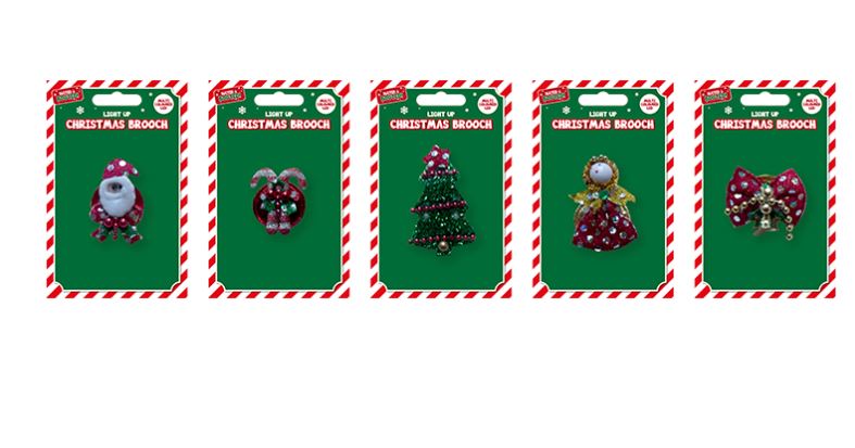 Christmas Brooch With Lights - Click Image to Close