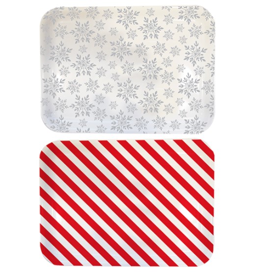 Xmas Rectangular Serving Tray 36cm x 26cm - Click Image to Close