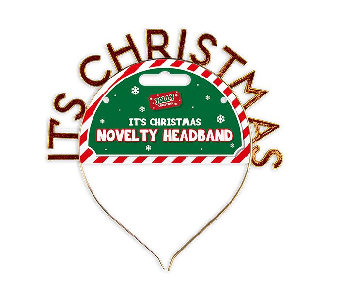 Novelty It's Christmas Metal Headband - Click Image to Close