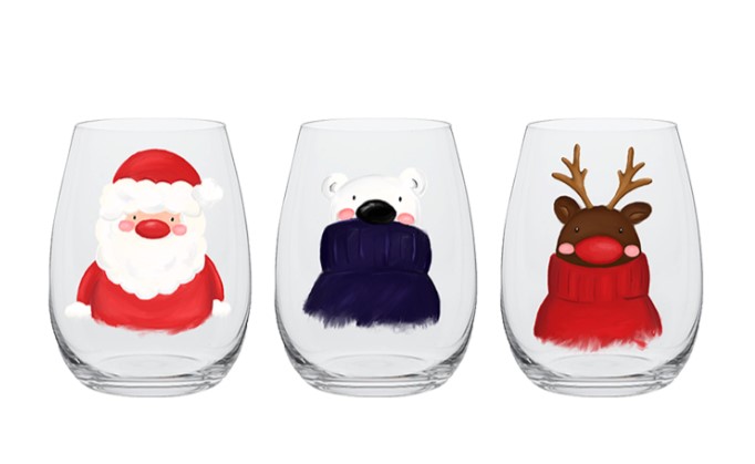 Christmas Character Tumbler Glass - Click Image to Close