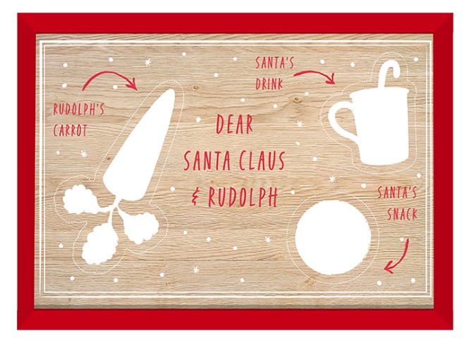 Wooden 'Snacks For Santa' Board 20cm X 30cm - Click Image to Close