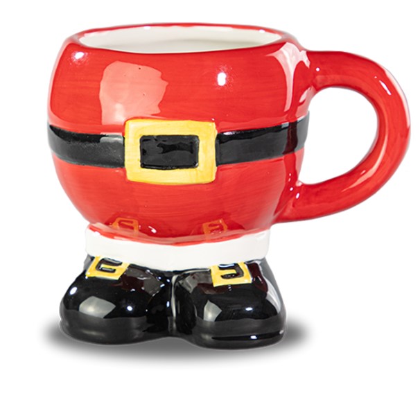 Christmas Festive Santa Ceramic Belly Mug - Click Image to Close