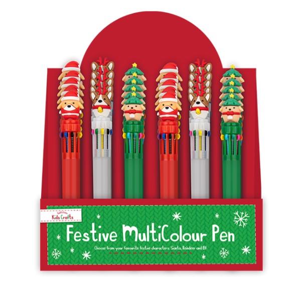Christmas Festive Multi-Colour Pen - Click Image to Close