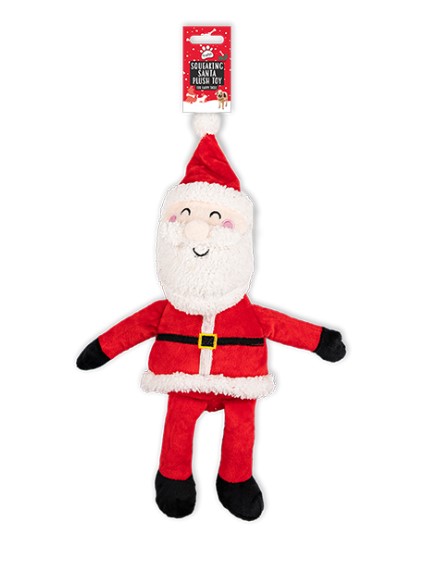 Squeaking Plush Santa Pet Toy - Click Image to Close
