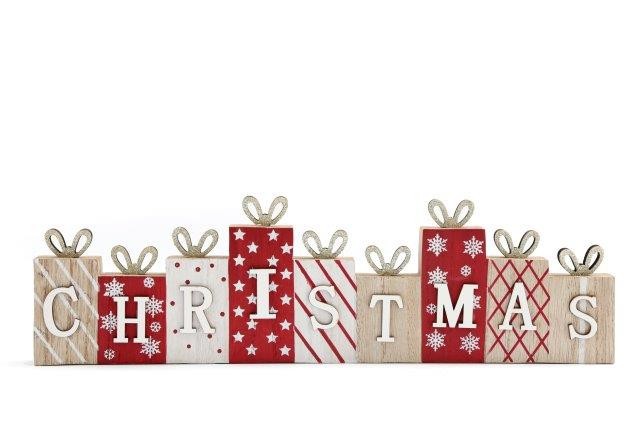 Christmas Present Xmas Word Deco 40cm - Click Image to Close