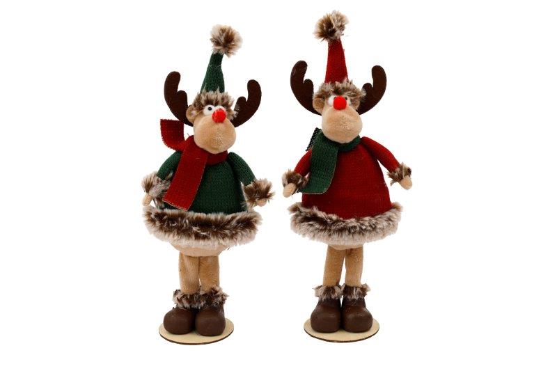 Christmas Reindeer Standing Deco 23cm - Click Image to Close