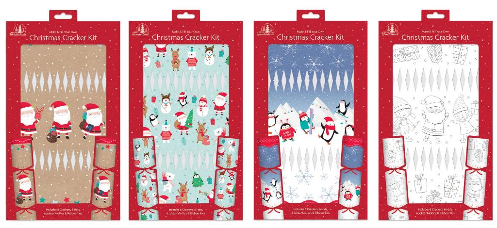 Christmas Make Your Own Cute Character Cracker Kit 6 Pack - Click Image to Close