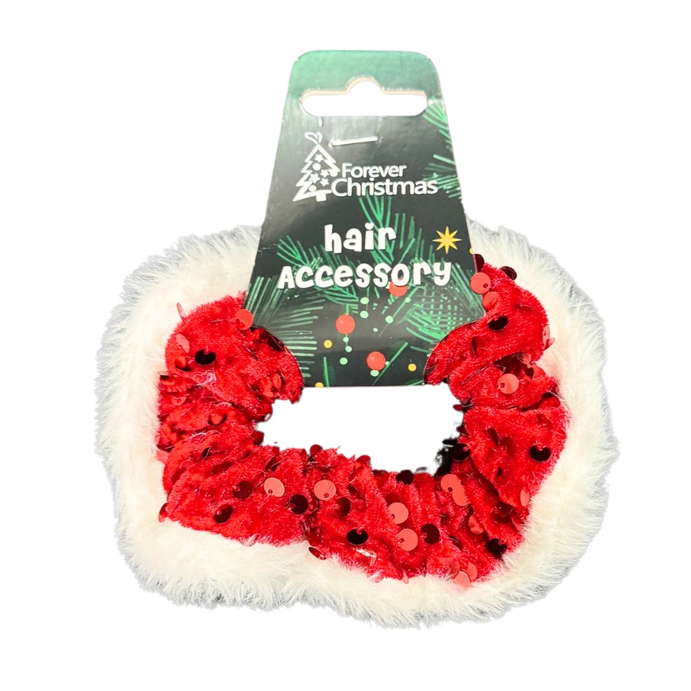 Christmas Fluffy Hair Scrunchie - Click Image to Close