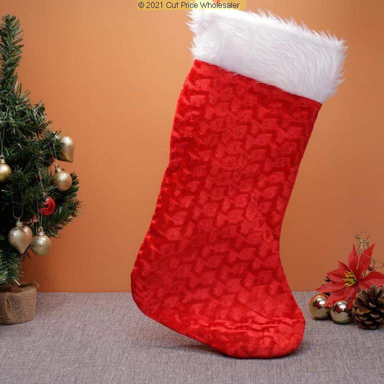 Deluxe Christmas Velvet Stocking 50cm X 21cm - Click Image to Close