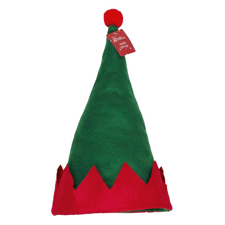 ELF HAT WITH RED POM POM - Click Image to Close