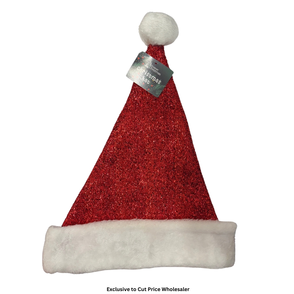 Shiny Santa Hat 30 x 41cm - Click Image to Close