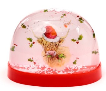 Christmas Jan Pashley Highland Cow Large Glitter Snow Storm