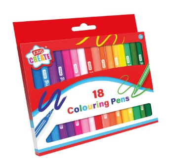 18 Fibre Tip Colouring Pens
