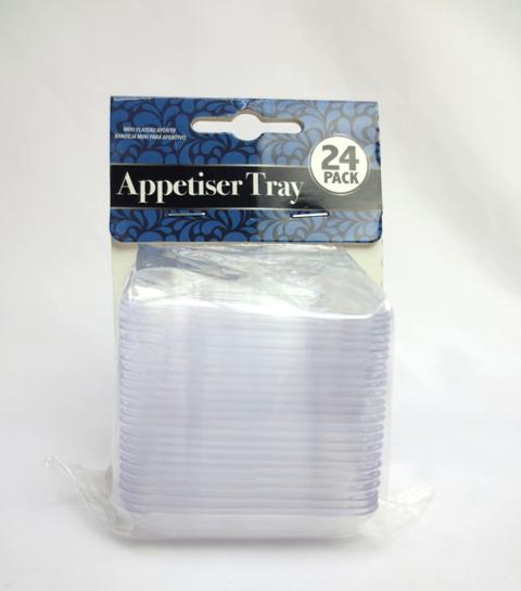 Appetiser Tray Mini Square Clear 24 Pack - Click Image to Close