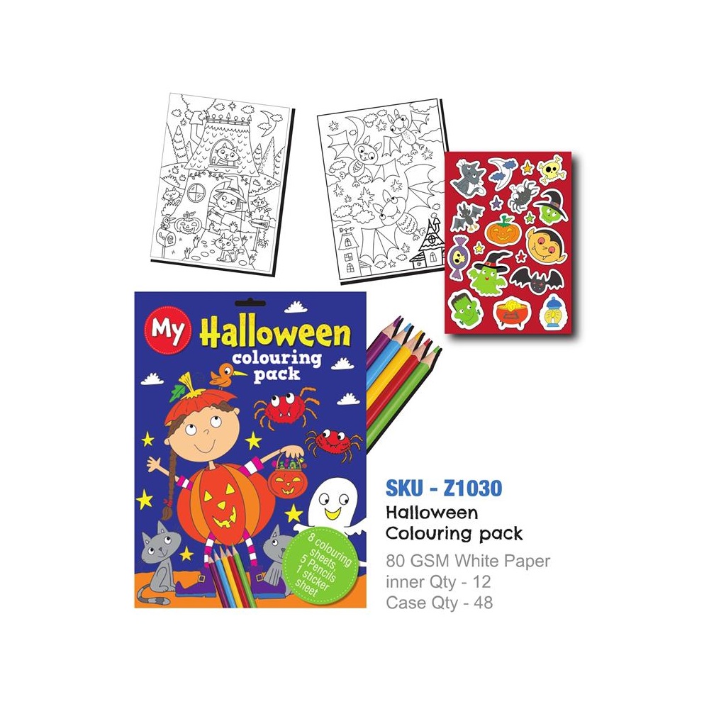 Halloween A4 8 page Colouring Pack - Click Image to Close