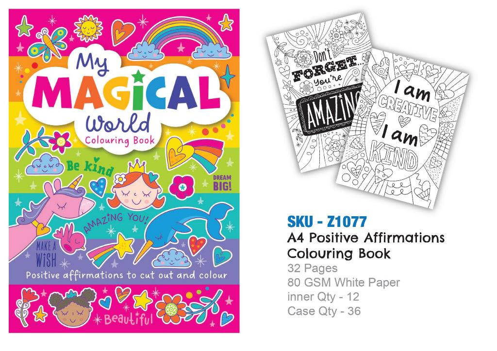 Positive Affirmation Book Colouring Book(ZERO VAT) - Click Image to Close