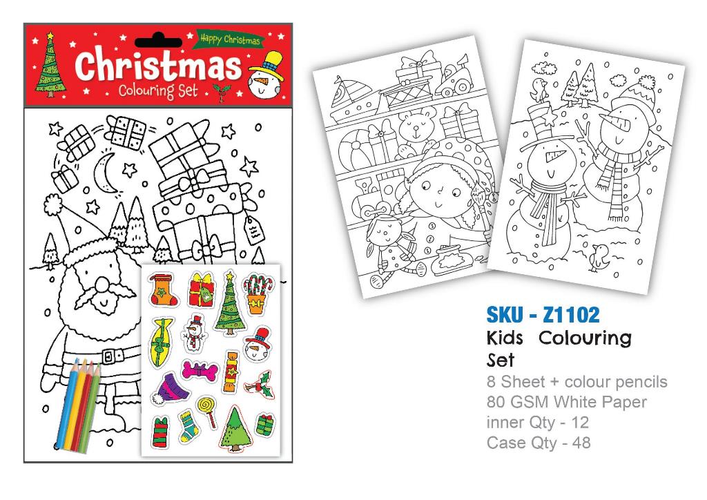 Christmas Activity Pack With Colouring Pencils - Click Image to Close